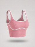 European and American style color-blocking sports vest for women, no underwire, beautiful back yoga vest top, slim-fit running and fitness vest