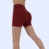 Cross-border fitness quick-dry casual sports yoga shorts for women, high elasticity, low waist, butt-lifting, three-quarter length, seamless knit design