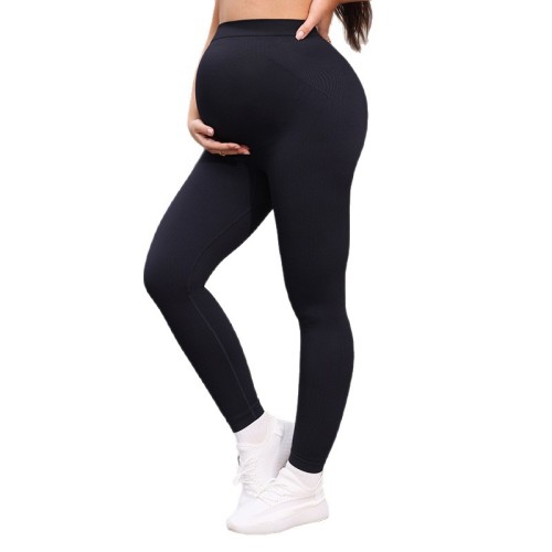 European and American slim-fit maternity yoga pants for women, seamless high-waisted maternity leggings, non-binding sports maternity pants