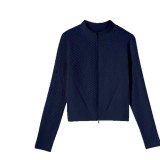 Autumn and winter outdoor yoga wear for women, long-sleeved, suitable for running and sports, with a slimming effect and thumb holes, fitness wear with long sleeves