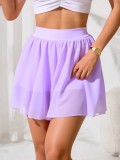 New European and American style in-stock sports short skirt for women, yoga skirt pants, anti-exposure, high-waisted mesh fitness skirt, tennis skirt
