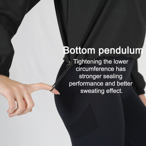 Cross-border fat-burning fitness sweat suit for women, jacket, casual drawstring hooded sweat suit for women