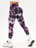 Cross-border tie-dye yoga pants for women, high-waisted, tight-fitting, quick-dry, sports leggings, peach butt-lifting, running, fitness, compression pants