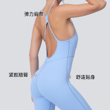 New cross-border product: Nude-feel beautiful back one-piece yoga suit for women, autumn and winter all-in-one outdoor sports and fitness bodysuit