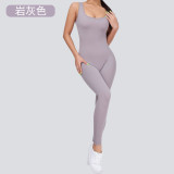 New cross-border product: High-elastic gym tight-fitting sports running one-piece fitness suit, quick-dry, tummy-control one-piece yoga outfit for women