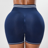Two-tone high-waisted seamless yoga shorts for women, outdoor running sports shorts, peach butt fitness yoga three-quarter pants