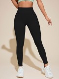 Seamless pure white striped GYM yoga pants for women, high-waisted, butt-lifting, running fitness pants, outdoor sports leggings