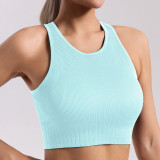 AL High-Strength Fixed One-Piece Cup Sports Bra for Women, Shockproof, Push-Up, Racerback, Quick-Dry, Running and Yoga Bra