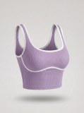 European and American style color-blocking sports vest for women, no underwire, beautiful back yoga vest top, slim-fit running and fitness vest
