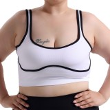 Two-tone plus-size wireless sports vest for women, suitable for outdoor wear, fitness, running, shockproof, and supportive sports yoga vest
