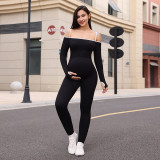 European and American export seamless long-sleeve maternity one-piece yoga outfit with peach butt effect for women