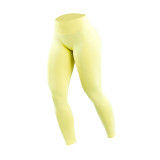 European-style tummy control peach butt yoga pants for women, high-waisted non-slip sports leggings, running fitness pants, sports base layer pants
