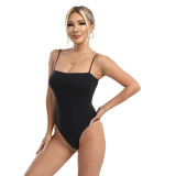 European and American cross-border sexy SK bodysuit with adjustable waist control straps, tight-fitting body-shaping triangle crotch shapewear for women