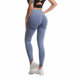 European and American cross-border tight-fitting nine-point sports fitness pants, high-waisted butt-lifting seamless yoga pants, peach-butt yoga pants for outdoor wear