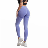 European and American cross-border tight-fitting nine-point sports fitness pants, high-waisted butt-lifting seamless yoga pants, peach-butt yoga pants for outdoor wear