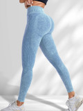 TIK TOK Best-Selling Combo Pack Seamless Yoga Pants for Women, Sand Washed Quick-Dry Butt-Lifting Tight-Fitting Letter Print Sports Fitness Pants