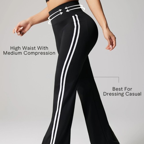 High-waisted yoga pants, new American-style hot girl running sports peach butt-lifting fitness pants, naked-feel stretchy flared pants