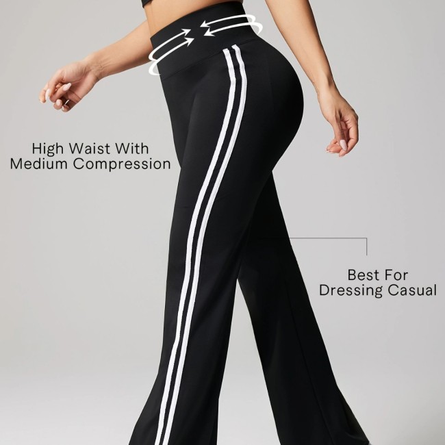 High-waisted yoga pants, new American-style hot girl running sports peach butt-lifting fitness pants, naked-feel stretchy flared pants