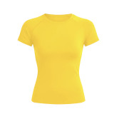 dyfne short-sleeved yoga top for women, matte nylon yoga T-shirt, waist-cinching, slimming, figure-flattering sports short-sleeved top
