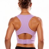 High-impact sports bra for women with fixed cups, shockproof running and yoga vest, suitable for outerwear and fitness