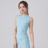 Cross-border outdoor sports tennis skirt set for women, high-waisted, breathable, quick-drying badminton skirt, casual fitness sports set