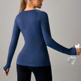 Cross-border sports long-sleeve skin-friendly yoga top, elastic slim-fit, slimming running training sports long-sleeve fitness wear