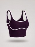 European and American style color-blocking sports vest for women, no underwire, beautiful back yoga vest top, slim-fit running and fitness vest