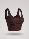European and American style color-blocking sports vest for women, no underwire, beautiful back yoga vest top, slim-fit running and fitness vest