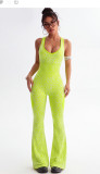 Popular in-stock leopard print flared yoga jumpsuits, hot-selling yoga jumpsuits wholesale