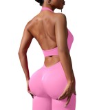 Sports butt-lifting backless jumpsuit for women, peach butt slimming one-piece fitness tank top yoga outfit