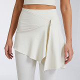 Cross-border tight-fitting high-waisted quick-dry yoga pants with detachable breathable butt-covering skirt for outer wear, peach-butt fitness pants