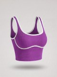 European and American style color-blocking sports vest for women, no underwire, beautiful back yoga vest top, slim-fit running and fitness vest