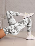 New cross-border hot-selling seamless tie-dye yoga pants, high-waisted peach-butt tights, high-elastic fitness long pants