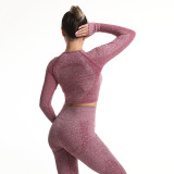 European and American style yoga outfit, high-waisted, tight-fitting, butt-lifting, long-sleeved yoga pants, sports and fitness cross-border long pants