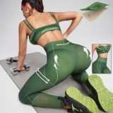 European and American style sports yoga outfit for women, quick-dry shockproof bra, high-waisted butt-lifting running tights and shorts