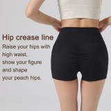 Summer Bare-Fit Three-Quarter Yoga Pants with Side Crescent Mesh, Peach Butt-Lifting Sports Shorts for Outdoor Wear