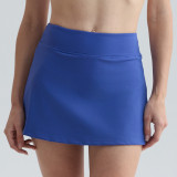 Cross-border outdoor casual yoga skirt for women, faux two-piece tennis skirt, seamless high-waisted slimming fitness pocket sports skirt