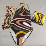 Headband bikini swimsuit women silk scarf