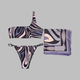 European and American sexy printed bikini new style women's one-piece swimsuit