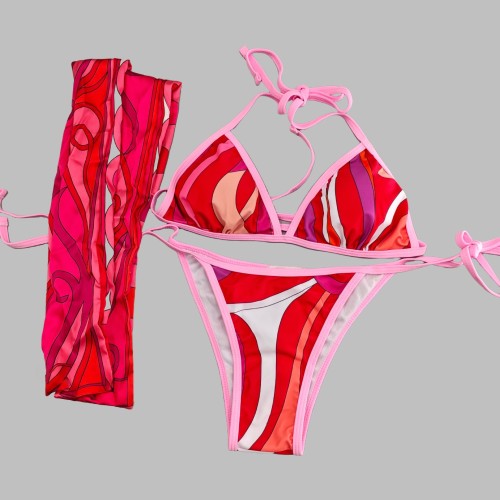 European and American sexy printed bikini new style women's one-piece swimsuit
