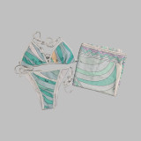 European and American sexy printed bikini new style women's one-piece swimsuit