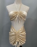PH02 Sexy Rhinestone Swimsuit One-Piece Two-Piece Bikini 2022 Slimming Fashionable Sun Protection Slim Fit