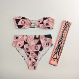 European and American sexy printed bikini new style women's one-piece swimsuit