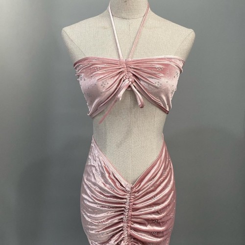 PH02 Sexy Rhinestone Swimsuit One-Piece Two-Piece Bikini 2022 Slimming Fashionable Sun Protection Slim Fit