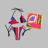European and American sexy printed bikini new style women's one-piece swimsuit