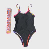European and American sexy printed bikini new style women's one-piece swimsuit