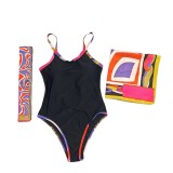 European and American sexy printed bikini new style women's one-piece swimsuit