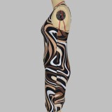European and American sexy printed bikini new style women's one-piece swimsuit