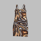European and American sexy printed bikini new style women's one-piece swimsuit