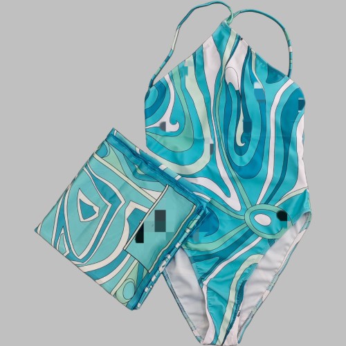 European and American sexy printed bikini new style women's one-piece swimsuit